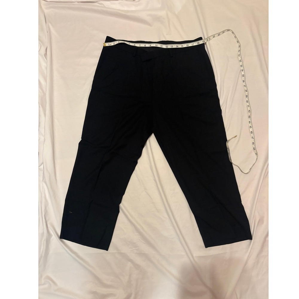 Murano Mens Black Dress Pants Flat Front Trousers 38x30